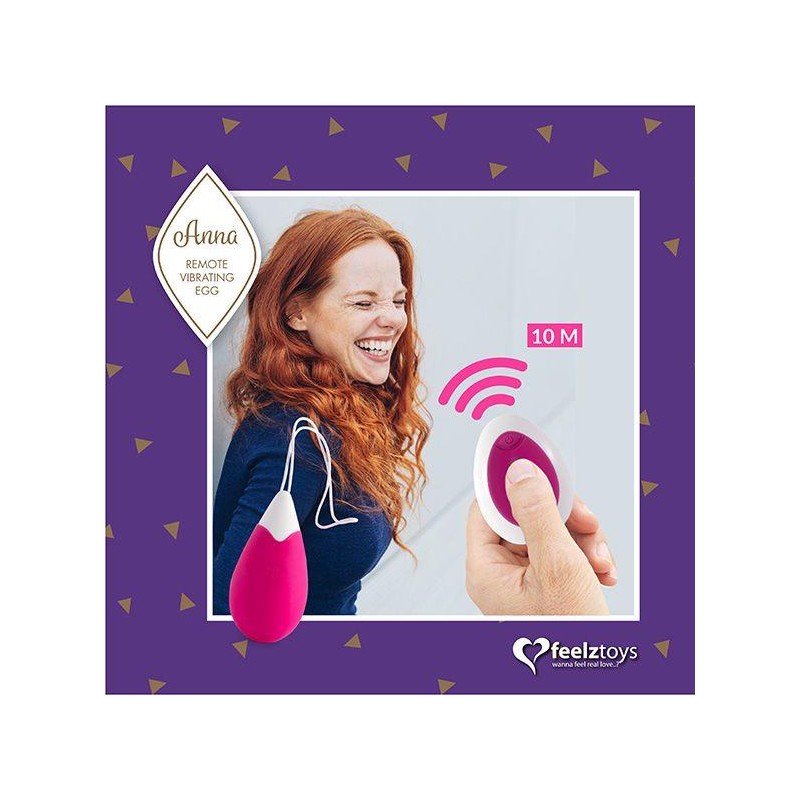 FeelzToys - Anna Vibrating Egg Remote Deep Pink